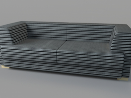 双人布艺沙发C4D模型 Safa 3d model