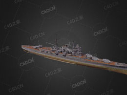 日本海军最上级重巡洋舰C4D模型下载Mogami 3d model