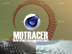 C4D毛线编织样条跟踪插件 MoTracer - Draw splines over mograph clones