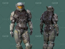 外星机甲战士变形金刚C4D绑定动画模型 Mech Warrior