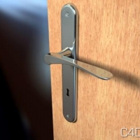 门把手3D模型：Cinema 4D Door Handle 3D Model