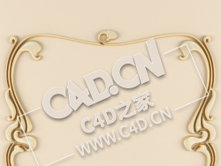 C4D镜框花线画框欧式装饰雕花框模型_111 Stucco pattern 108