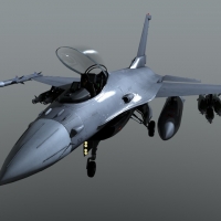 打开驾驶仓的歼击机3D模型 Combat Jet 03