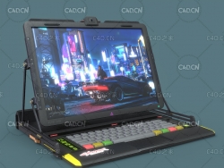 科幻笔记本电脑C4D模型 Sci-Fi Laptop