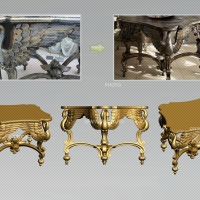 欧式家具-天鹅桌3D模型（STL雕刻模型）0108 Stol lebed