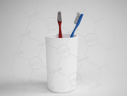 卫生间浴室洗手间牙缸牙刷洗簌用品杯子C4D模型