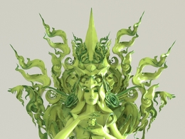 身上缠绕绸带的女性创意C4D模型 Cerulean