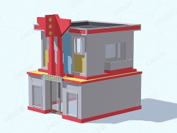 低面多边形剧院电影院建筑 Theater