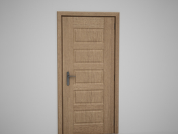 全封闭黄色原木压线木门C4D模型下载 Door model