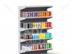 C4D商场超市罐装饮料货架模型下载market shelf canned drinks