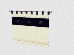 C4D客厅窗帘卧室窗帘室内窗帘模型 Curtain 3D Model-57