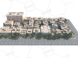 热带气候居民楼建筑群building c4d model