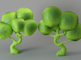 C4D雕刻卡通小树模型 Model and Sculpt a Tree