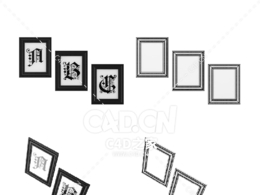文字挂图艺术相框C4D模型
