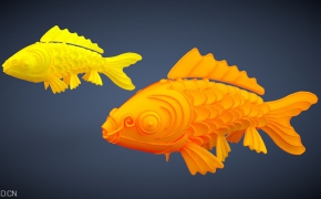 吉祥鲤鱼C4D模型 carp 3d model