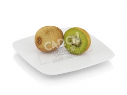 C4D切开的一半猕猴桃模型 llalved kiwi fruit