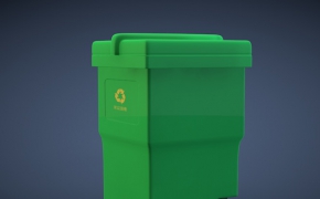 垃圾桶 垃圾回收车C4D模型 Trash can 3D model
