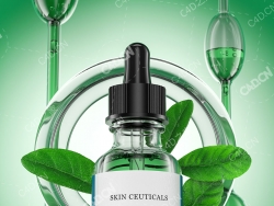 精华液化妆品瓶渲染模型