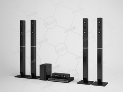 家庭影院音响音箱卡拉OK系统CD音乐系统DVD播放器设备 Home theater sound C4D模型下载