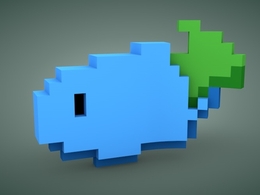MC我的世界像素模型：“萌萌哒的小鱼”C4D工程文件