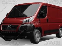 雪铁龙封闭式玻璃面包车货车2006-2014款C4D汽车模型下载