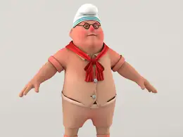 卡通胖男孩
