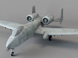 美军疣猪攻击机 费尔柴尔德A-10“雷电Ⅱ”攻击机C4D模型