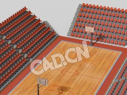 篮球场C4D模型 Basketball-Court
