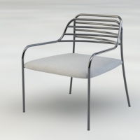 不锈钢扶手椅子C4D模型 Chair 3d model
