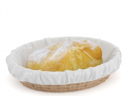 柳条筐里的大面包 bread