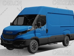 依维柯封闭式面包车货车2022款l3h2C4D汽车模型下载