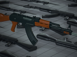 C4D Corona突击步枪AK-47模型