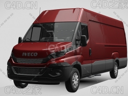 依维柯封闭式面包车货车2017款C4D汽车模型下载