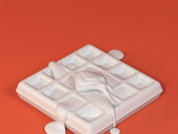 低面卡通华夫饼图标模型waffle
