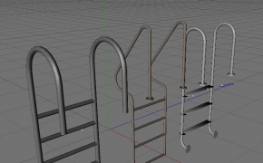 游泳池梯子C4D模型 Here’s free sample for download – Swimming Pool Ladders