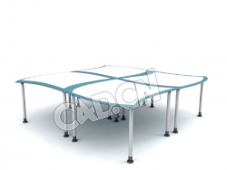 创意微软LOGO图形办公桌办公家具C4D模型