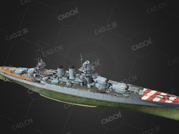意大利海军朱利奥凯撒号战列舰C4D模型下载Giulio Cesare 3d model