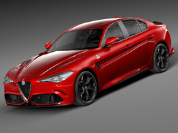 阿尔法罗密欧汽车C4D模型 Alfa Romeo Giulia Quadrifoglio 2016 3D Model