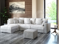 C4D时尚客厅转角布艺沙发模型 sofa 3d model