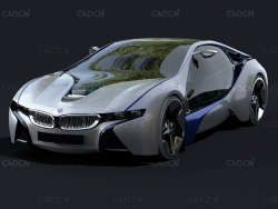 宝马i8混合动力双门超级跑车C4D模型
