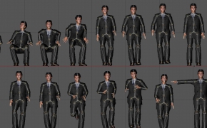 [含绑定]C4D商务男样式5-16款动作
