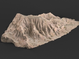 荒凉的山坡土坡c4d模型下载soil slope