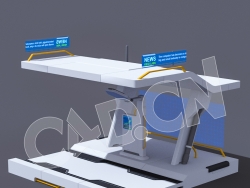 C4D未来城市高科技街道站台模型