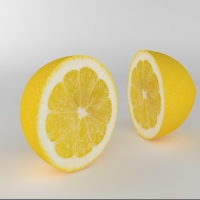 柠檬C4D模型 lemon half