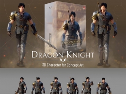 龙骑士人物角色3D模型 Dragon Knight – 3D Character for Concept Art