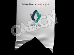 C4D两角竖旗卷起展开动画模型 flag