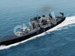 C4D海军舰艇军舰舰船-布鲁克林级轻巡洋舰模型 Brooklyn light cruiser 3d Model