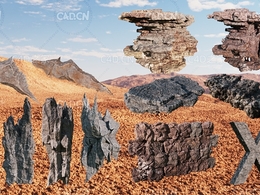 12块高精度石头3D模型 ROCKS（obj）