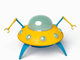 卡通UFO科幻飞船C4D模型 UFO Cartoon