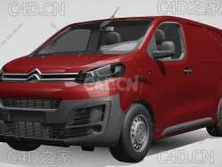雪铁龙封闭式玻璃面包车2017款C4D汽车模型下载